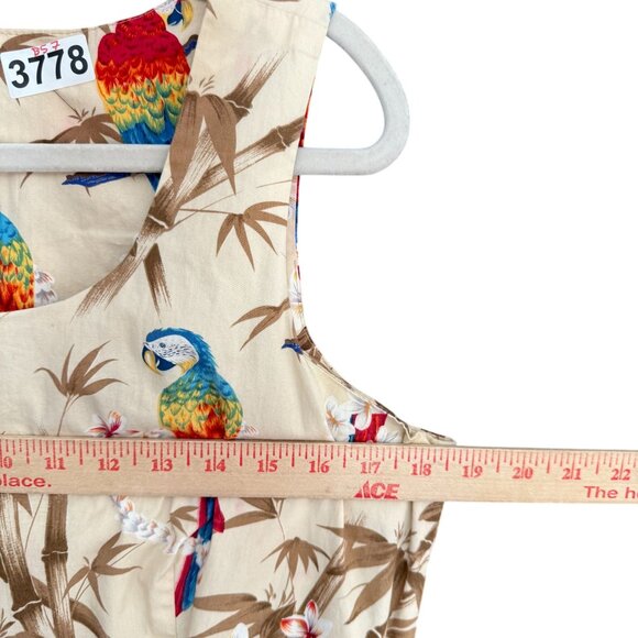 Hilo Hattie Hawaiian Original Parrot Bamboo Sheath Maxi Dress 14 Multicolor - Picture 9 of 11